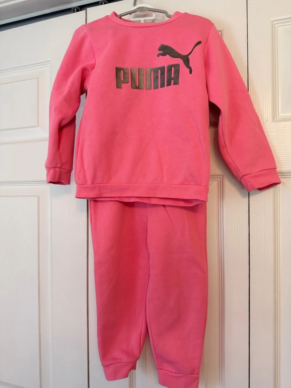 PUMA Kids' Pink Two-Piece Sweatsuit - Picture 1 of 5